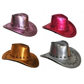 Chapeau Cowboy Métallisé Adulte en 4 Couleurs