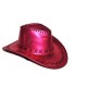 chapeau cowboy fuschia metallise