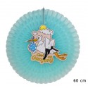 eventail decoration bebe garcon bleu 60 cm