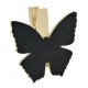 Ardoise papillon en bois ivoire naturel sur pince les 6