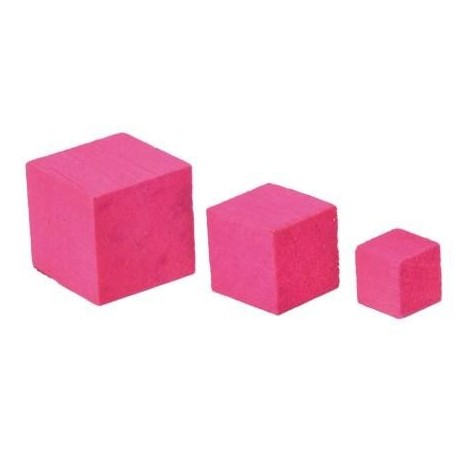 Cube en bois fuschia de decoration 