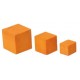 Cube en bois orange de decoration