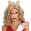 Perruque Miss Piggy The Muppets avec Tiare Oreilles Nez
