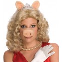 Perruque Miss Piggy The Muppets avec Tiare Oreilles Nez