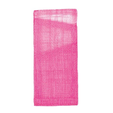 Pochette sinamay fuschia a couverts et serviette