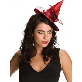 Mini chapeau sorcière rouge femme