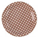 Assiettes Chocolat Rondes A Pois Carton 23 cm les 10