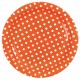 Assiette carton orange a pois assiette ronde jetable