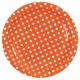 Assiette carton orange a pois assiette ronde jetable