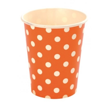 Gobelet carton orange pois blanc gobelet jetable