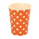 Gobelet carton orange pois blanc gobelet jetable