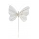 Papillons Plume Couleur Unie sur Tige les 6