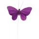 Papillon prune en plume sur tige