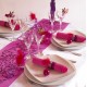 Chemin de table Orient Fuchsia chocolat organdi 5 M