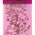 Chemin de table orient fuchsia chocolat organdi 5 M