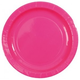 Assiette carton laque fuschia vaisselle jetable de fete