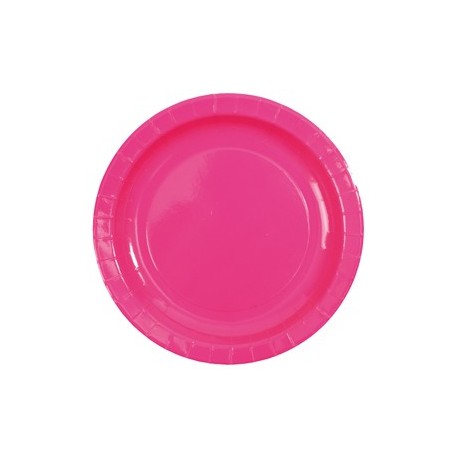 Assiette carton laque fuschia vaisselle jetable de fete