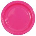 Assiettes Carton Laqué Fuschia Uni 23 cm les 10