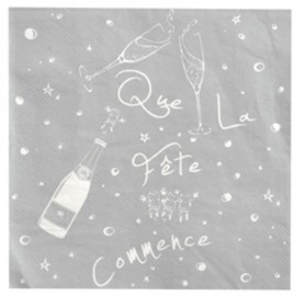 Serviette de table argent motif fete en papier