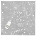 Serviette de table argent motif fete en papier