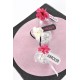 Etiquette amour avec ruban satin decoration de table