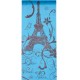 Chemin de table Paris turquoise en tissu organdi