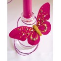 Papillons Perles Fuschia Or sur Pince les 2