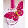 Papillons Perles Fuschia Or sur Pince les 2