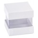 Boîte à dragées cube blanc et transparent les 6
