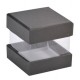 Boîte à dragées cube noir et transparent les 6