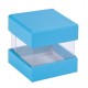 Boîte à dragées cube turquoise et transparent les 6