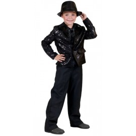 Déguisement Veste Disco Noire Sequin Enfant Mixte