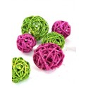 Boule rotin paillettes couleur diametres assortis les 10