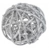Boule rotin paillettes argent diamètres assortis les 10