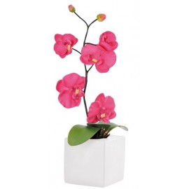 Orchidée fuchsia en tissu avec pot 43 cm