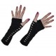 Gants Mitaines Mi-Longs Noirs Troués Adulte Femme