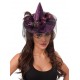Mini Chapeau Sorcière Violet Deluxe avec Voilette Femme