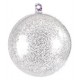 Boule transparente pailletee argent 5 cm