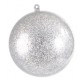 Boule transparente pailletee argent 8cm