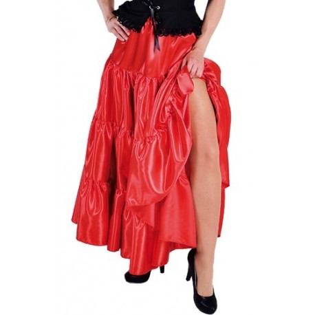 Deguisement jupe flamenco longue rouge a volants Adulte femme
