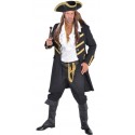 Déguisement manteau pirate noir homme luxe