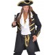 Deguisement manteau pirate noir deluxe adulte costume pirate