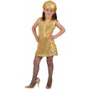 Déguisement disco or à paillettes fille