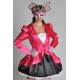 Costume Lady Pink Satin Chic Deluxe Femme