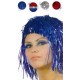 Perruque lamee disco tricolore rouge argent bleue