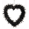 Coeur Noir en Plumes 38 cm de Décoration