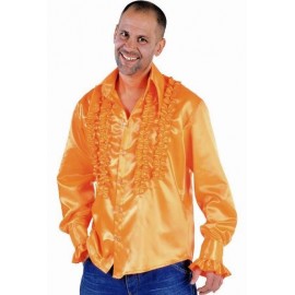 Déguisement Disco Hippie Chemise Orange Deluxe Homme