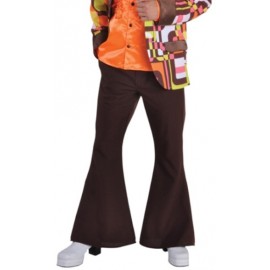 Déguisement Hippie Disco Pantalon Brun Deluxe Homme