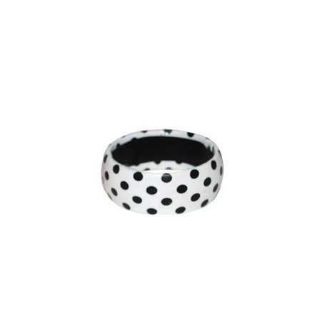 Bracelet blanc A pois noir accessoire annees 50 60 Bijou