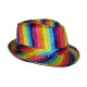 Chapeau borsalino à sequins multicolore adulte